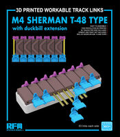 M4 SHERMAN T-48 type workable tracks with duckbill extension (3D printed) - Image 1